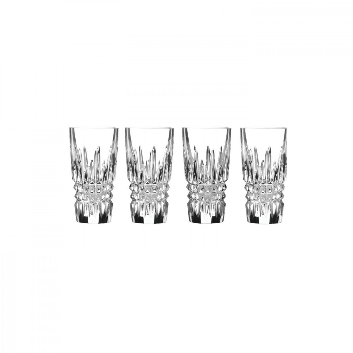 Waterford Lismore Diamond Vodka Shot Crystal Glasses, Set of Four